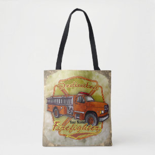 Dedicated firefighter tote bag