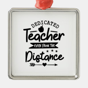 Dedicated Teacher Distance Metal Tree Decoration