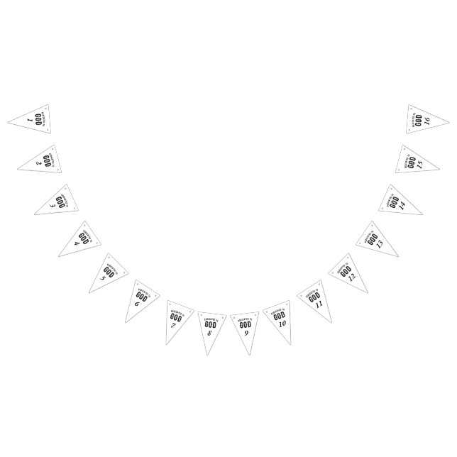 DEDICATED TO GOD COOL CUSTOMIZABLE BLACK TEXT BUNTING  (All)