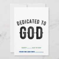 DEDICATED TO GOD COOL CUSTOMIZABLE BLACK TEXT