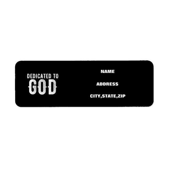 DEDICATED TO GOD COOL CUSTOMIZABLE WHITE  TEXT (Front)