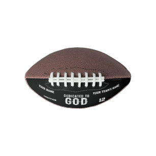 DEDICATED TO GOD COOL CUSTOMIZABLE WHITE TEXT FOOTBALL