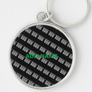 DEDICATED TO GOD COOL CUSTOMIZABLE WHITE  TEXT KEY RING