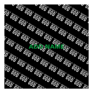 DEDICATED TO GOD COOL CUSTOMIZABLE WHITE TEXT POSTER