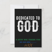 DEDICATED TO GOD COOL CUSTOMIZABLE WHITE TEXT