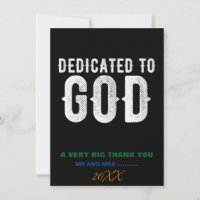 DEDICATED TO GOD COOL CUSTOMIZABLE WHITE TEXT