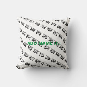 DEDICATED TO GOD CUSTOMIZABLE COOL BLACK TEXT CUSHION