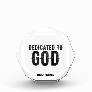DEDICATED TO GOD  CUSTOMIZABLE COOL BLACK TEXT PHOTO BLOCK