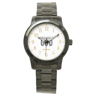 DEDICATED TO GOD  CUSTOMIZABLE COOL BLACK TEXT WATCH