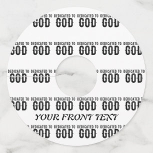 DEDICATED TO GOD CUSTOMIZABLE COOL BLACK TEXT WINE GLASS TAG