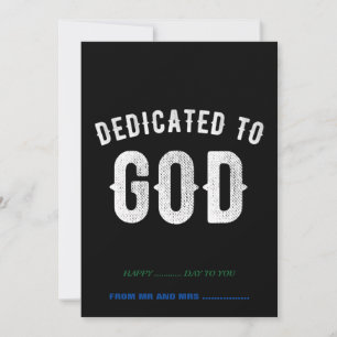 DEDICATED TO GOD CUSTOMIZABLE COOL WHITE TEXT HOLIDAY CARD