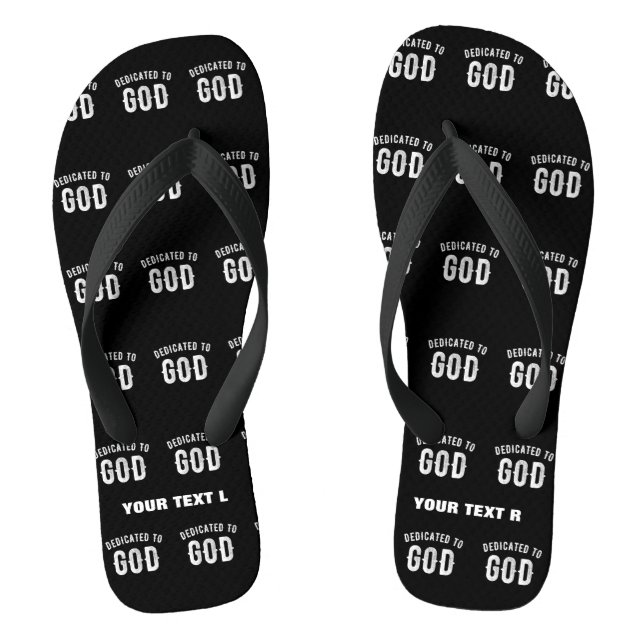 DEDICATED TO GOD CUSTOMIZABLE COOL WHITE TEXT JANDALS (Footbed)