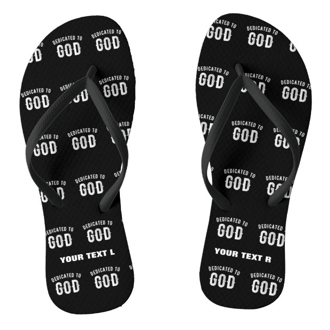DEDICATED TO GOD CUSTOMIZABLE COOL WHITE TEXT JANDALS (Footbed)