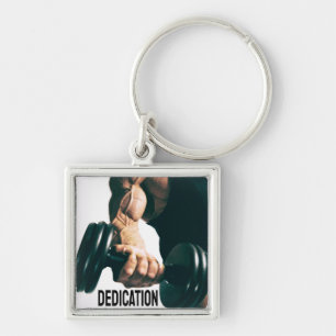 Dedication Motivational Workout Muscles Key Ring