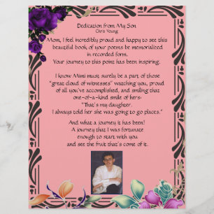 Dedication of my son on Personalised Paper Peach