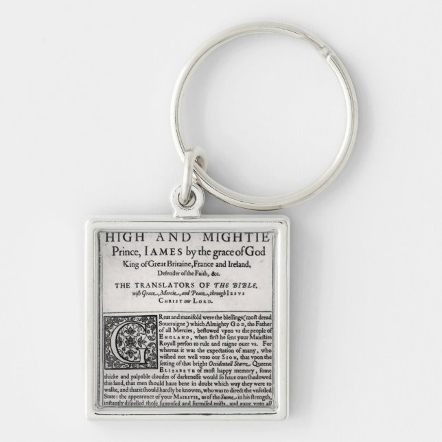 Dedication page in 'The Holy Bible' Key Ring (Front)