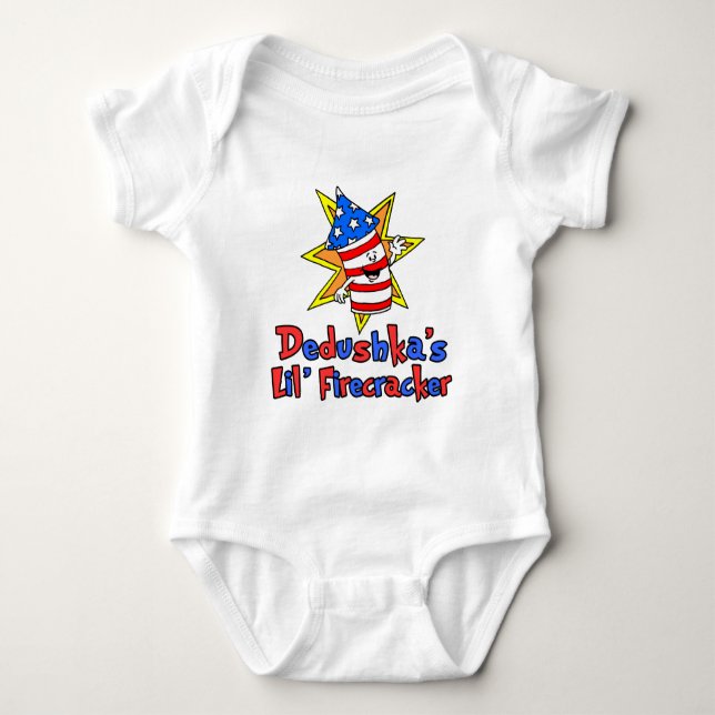 Dedushka's Little Firecracker Baby Bodysuit (Front)
