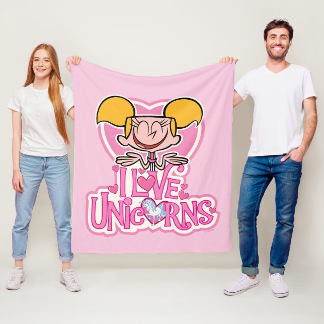 Dee Dee - I Love Unicorns Fleece Blanket (In Situ)