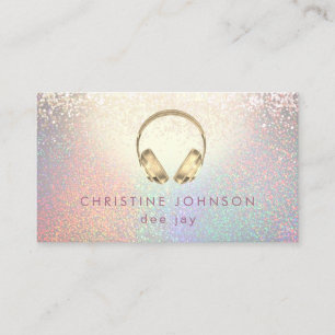 dee jay faux colourful glitter effect business card