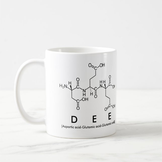 Dee peptide name mug (Left)