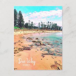 Dee Why Sydney Northern Beaches retro travel Postcard