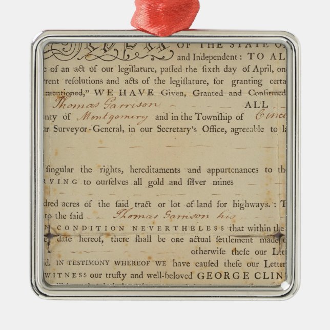 Deed, New York Metal Tree Decoration (Front)