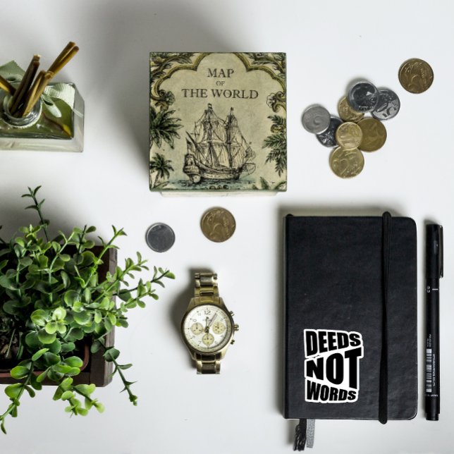 Deeds not words inspirational white black (Creator Uploaded)