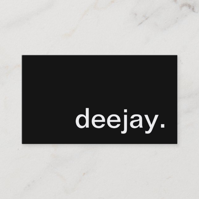 deejay. (colour customisable) business card (Front)