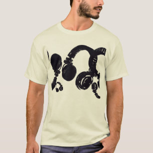 deejay dj D.J. black head-phones . music inspired T-Shirt