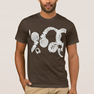 deejay dj D.J. white head/phones . music inspired T-Shirt