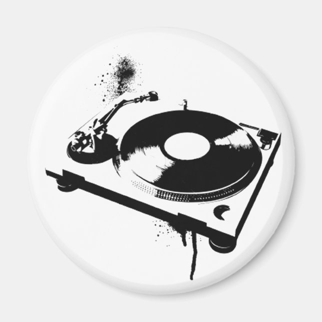 Deejay DJ Turntable Magnet | House Music Gifts (Front)