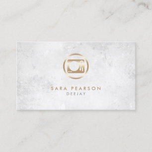 Deejay Gold Turntable Icon Business Card