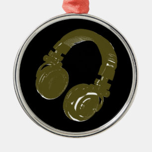 deejays headphone metal tree decoration
