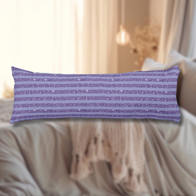 Deep Amethyst Glitter Style Horizontal Stripes  Body Cushion (Creator Uploaded)