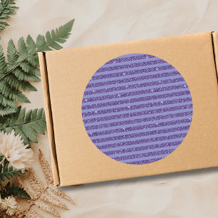 Deep Amethyst Glitter Style Horizontal Stripes Classic Round Sticker