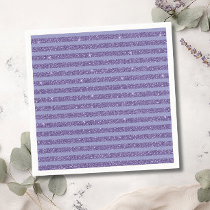 Deep Amethyst Glitter Style Horizontal Stripes Napkin