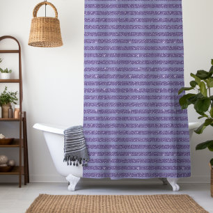 Deep Amethyst Glitter Style Horizontal Stripes  Shower Curtain