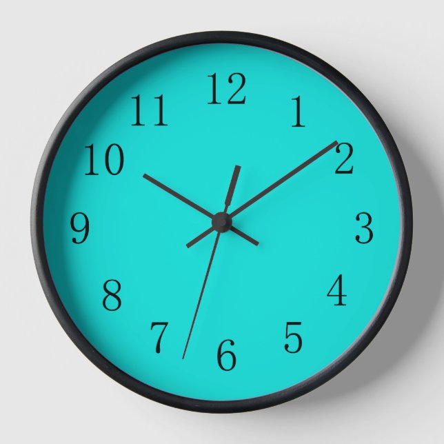 Deep Aqua Blue Kitchen Wall Clock (Front)