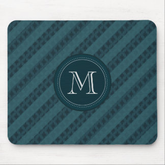 Deep Aqua Navy Blue Attractive Classy Pattern Mouse Pad