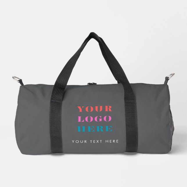 Deep Ash Business Logo & Text Fitness  Duffle Bag (Front)