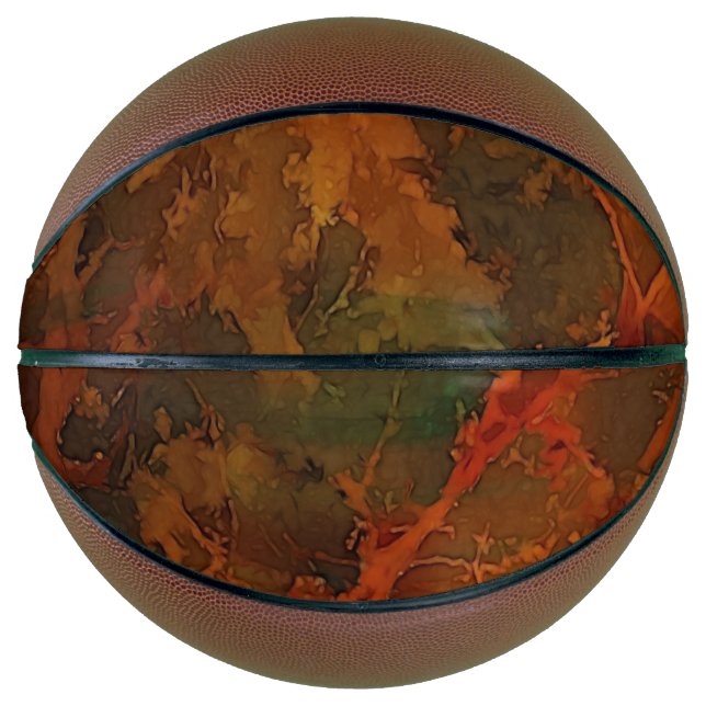 Deep Autumn Rich Earthy Abstract Fall Basketball (Front)