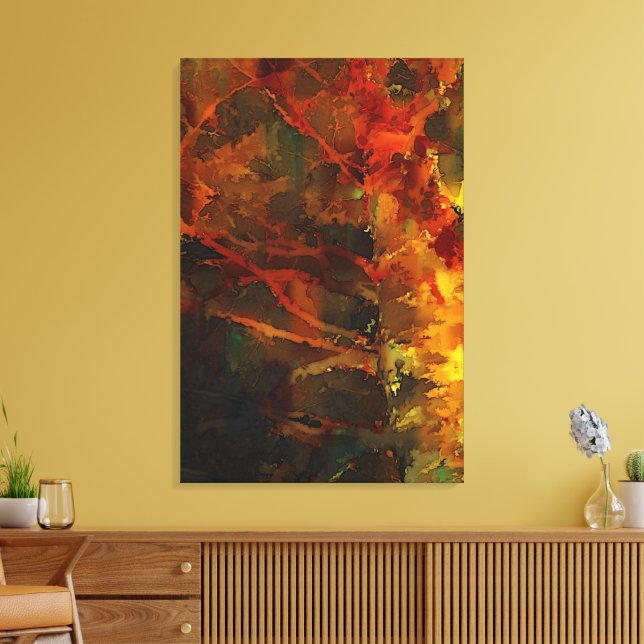 Deep Autumn Rich Earthy Abstract Fall Canvas Print (Insitu(LivingRoom))