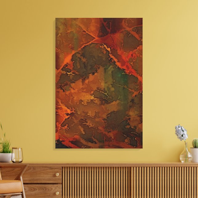 Deep Autumn Rich Earthy Abstract Fall Canvas Print (Insitu(LivingRoom))
