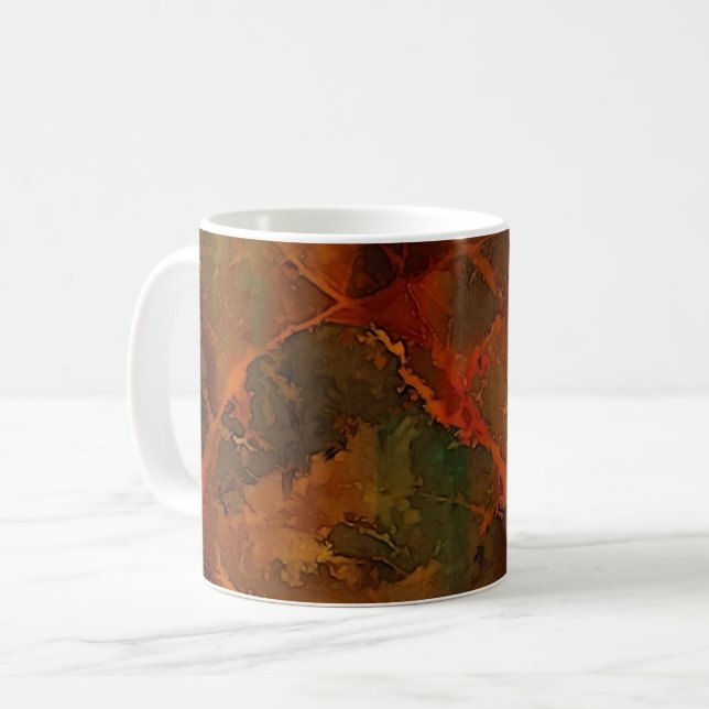 Deep Autumn Rich Earthy Abstract Fall Coffee Mug (Front Left)