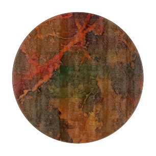 Deep Autumn Rich Earthy Abstract Fall Cutting Board