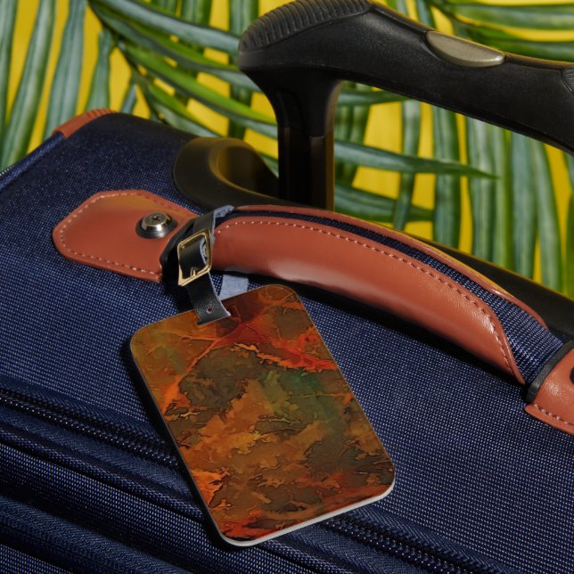Deep Autumn Rich Earthy Abstract Fall Luggage Tag (Front Insitu 1)
