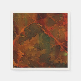 Deep Autumn Rich Earthy Abstract Fall Napkin