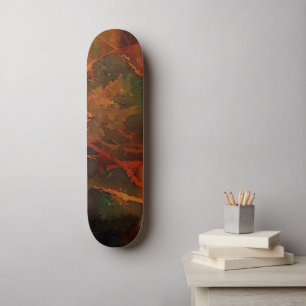 Deep Autumn Rich Earthy Abstract Fall Skateboard