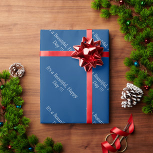 Deep Azure Blue 004080 - Custom Message or Blank Wrapping Paper