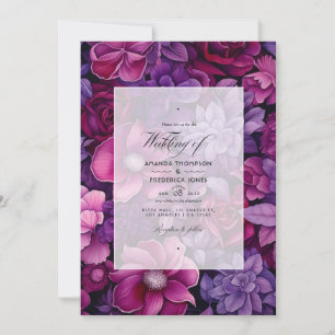 Deep Berry Floral Wedding Invitation